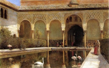 Egyptian Canvas - A Court in The Alhambra in the Time of the Moors Persian Egyptian Indian Edwin Lord Weeks